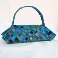 Aqua & teal mosaic handbag