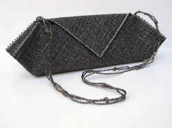 Black silver handbag